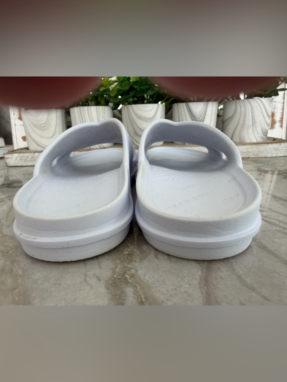 COLE HAAN Findra White Waterproof Rubber Crisscross Slide Sandals Size-9 - Picture 5 of 9